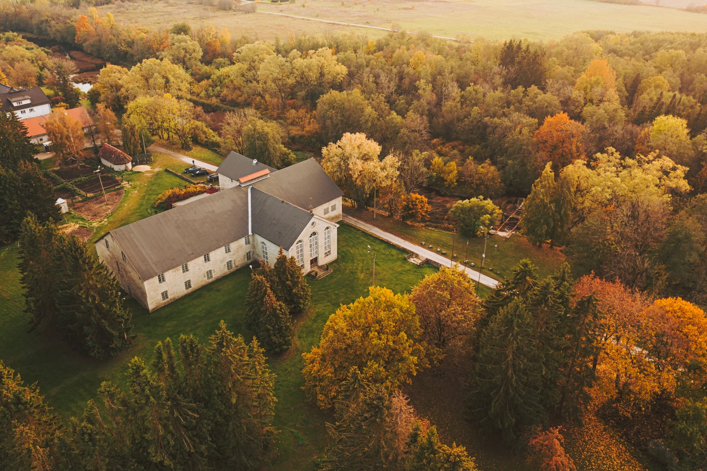 Lagedi Castle aerial view — Harju County, Estonia